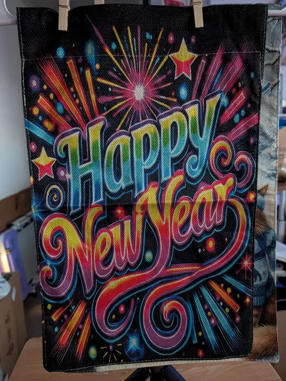 Happy New Year Garden Flag Banner